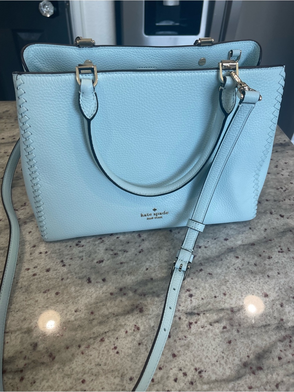 kate spade Powder Blue Pebbled Leather Satchel